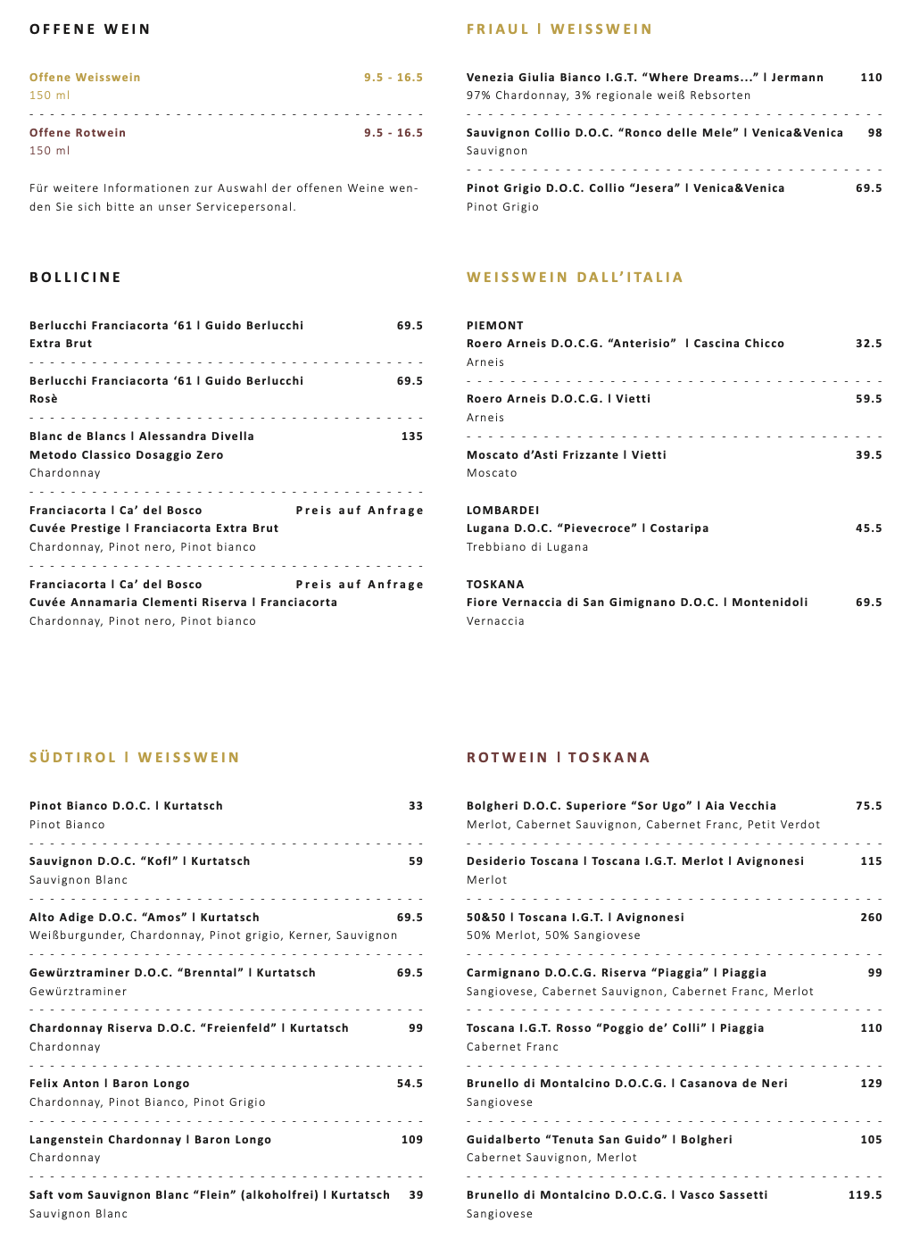 Wine Menu 1